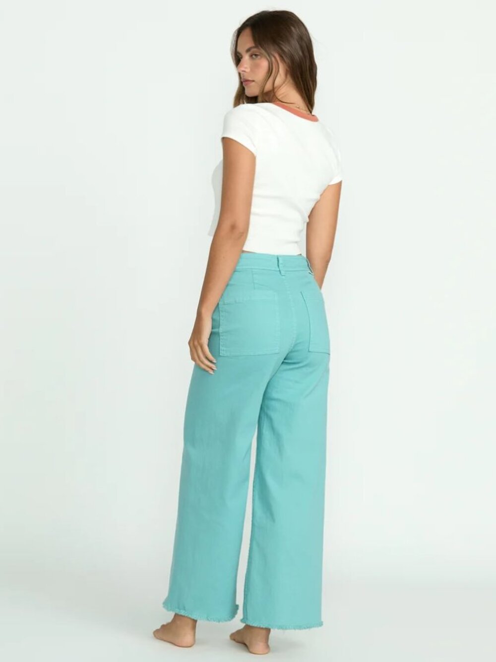 Billabong Free Fall High-Waist Twill Pants - Misty Blue - Picture 3 of 9